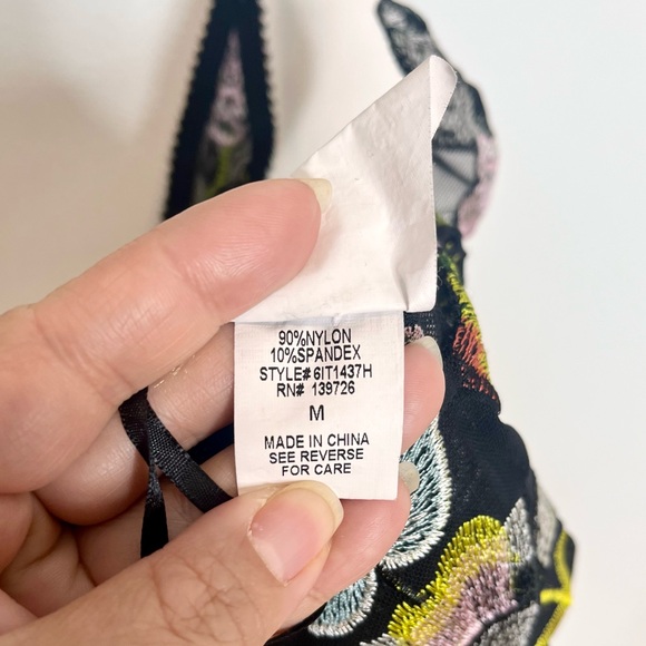 Honey Punch Semi-Sheer Embroidered Floral Bodysuit - Picture 13 of 14